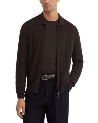 Reiss Martindale Wool Long Sleeve Zip Cardigan