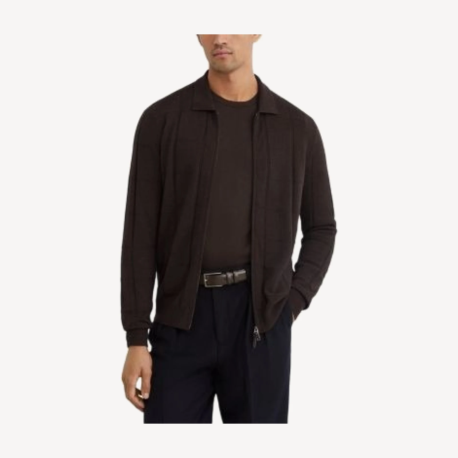 Reiss Martindale Wool Long Sleeve Zip Cardigan