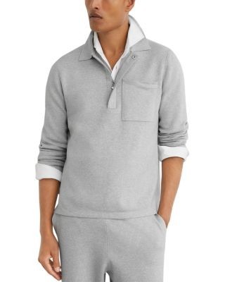 Reiss Gorbridge Half Zip Milano Knit Long Sleeve Polo