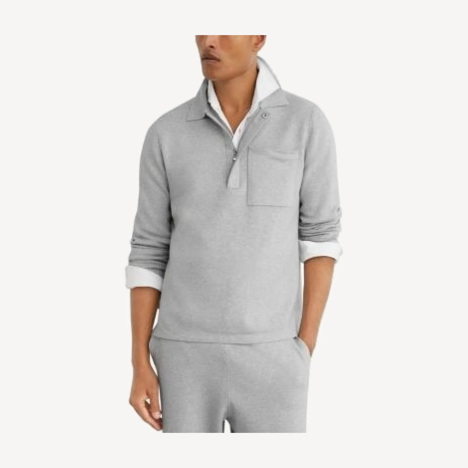 Reiss Gorbridge Half Zip Milano Knit Long Sleeve Polo