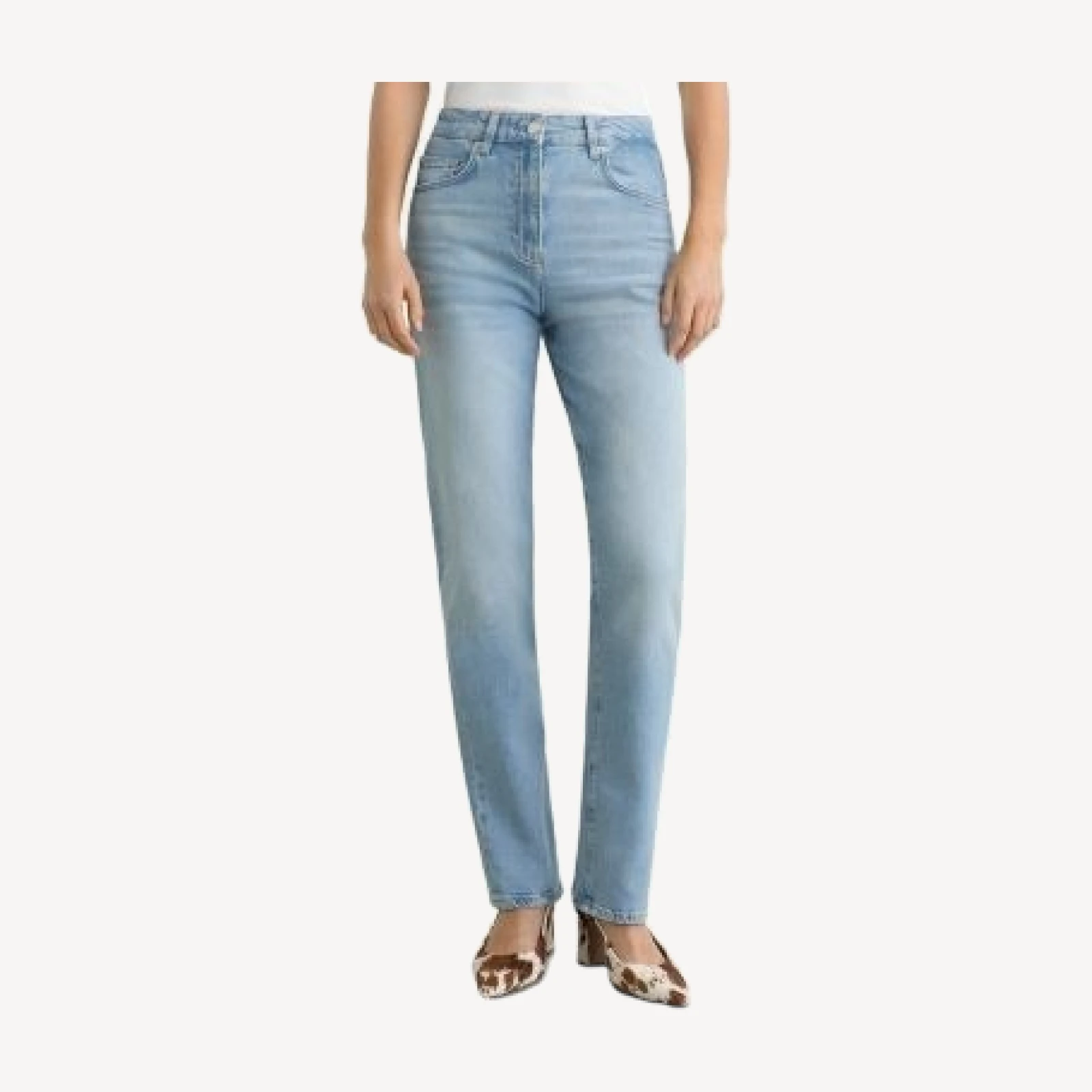 Reiss Aubrey High Rise Straight Leg Jeans in Light Blue