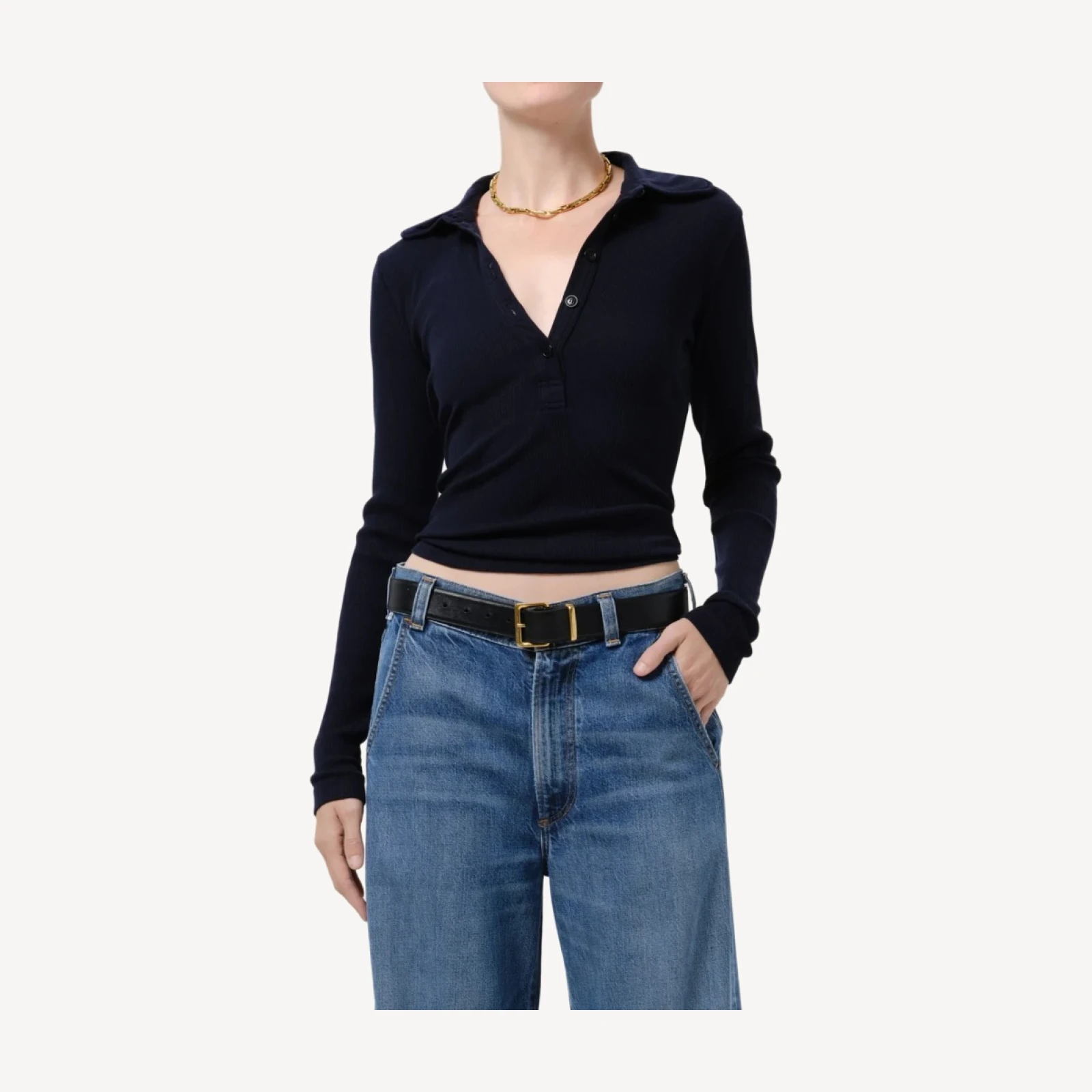 Brea 60's Polo in Navy