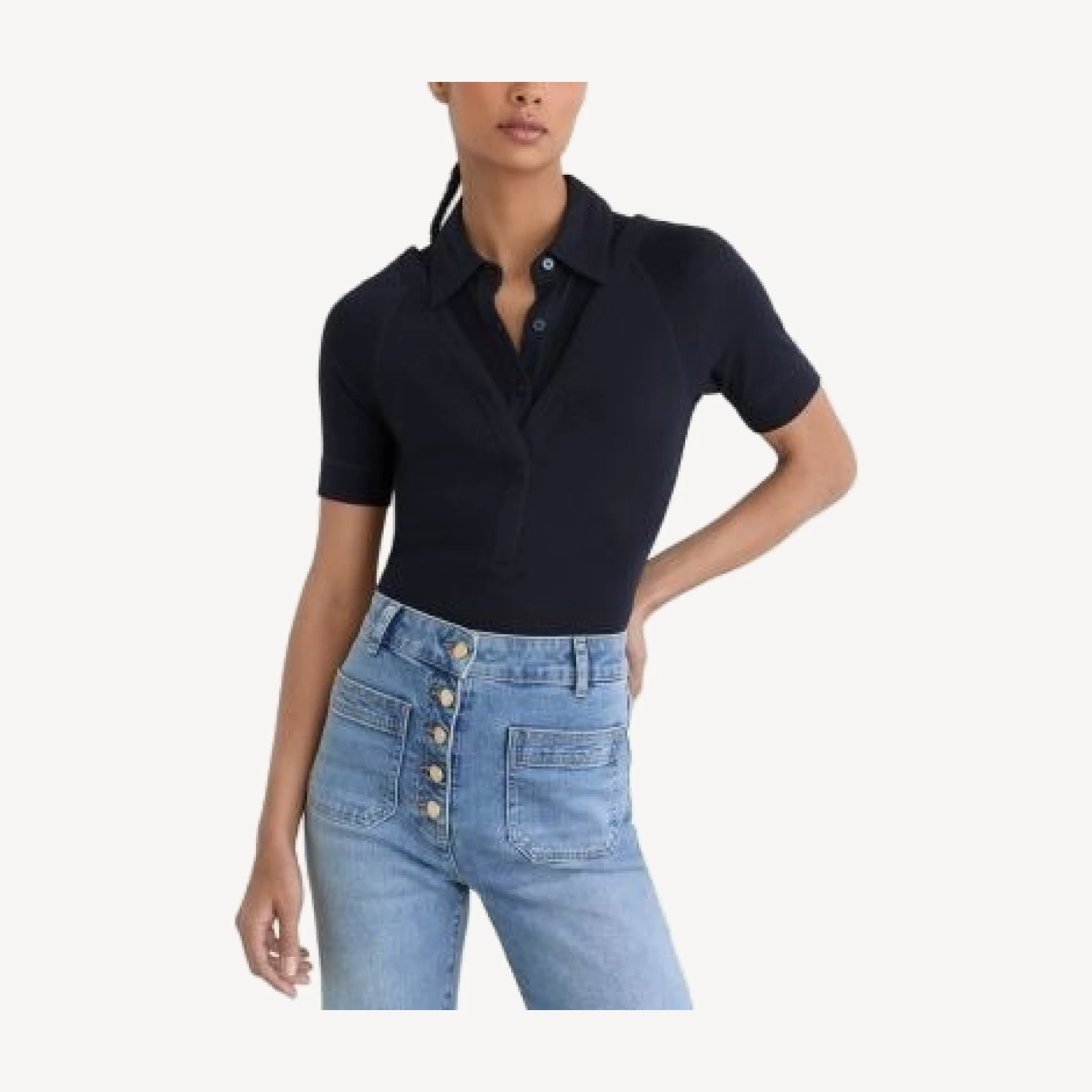 Reiss Shona Collared Knit Top