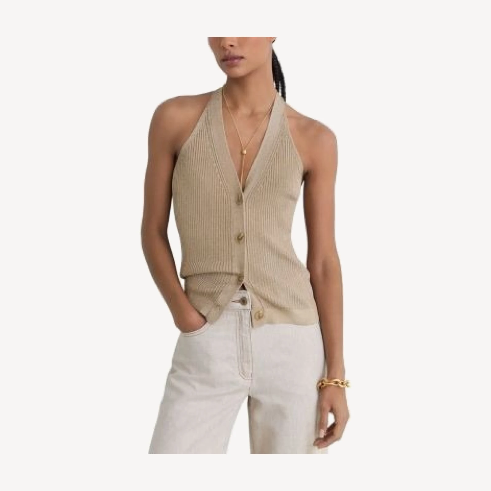Reiss Liliana Metallic Vest