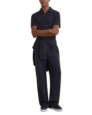 Reiss Reed Textured Concealed Placket Polo Shirt