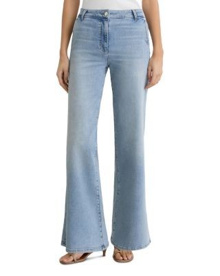 Reiss Addie High Rise Wide Leg Jeans in Light Blue