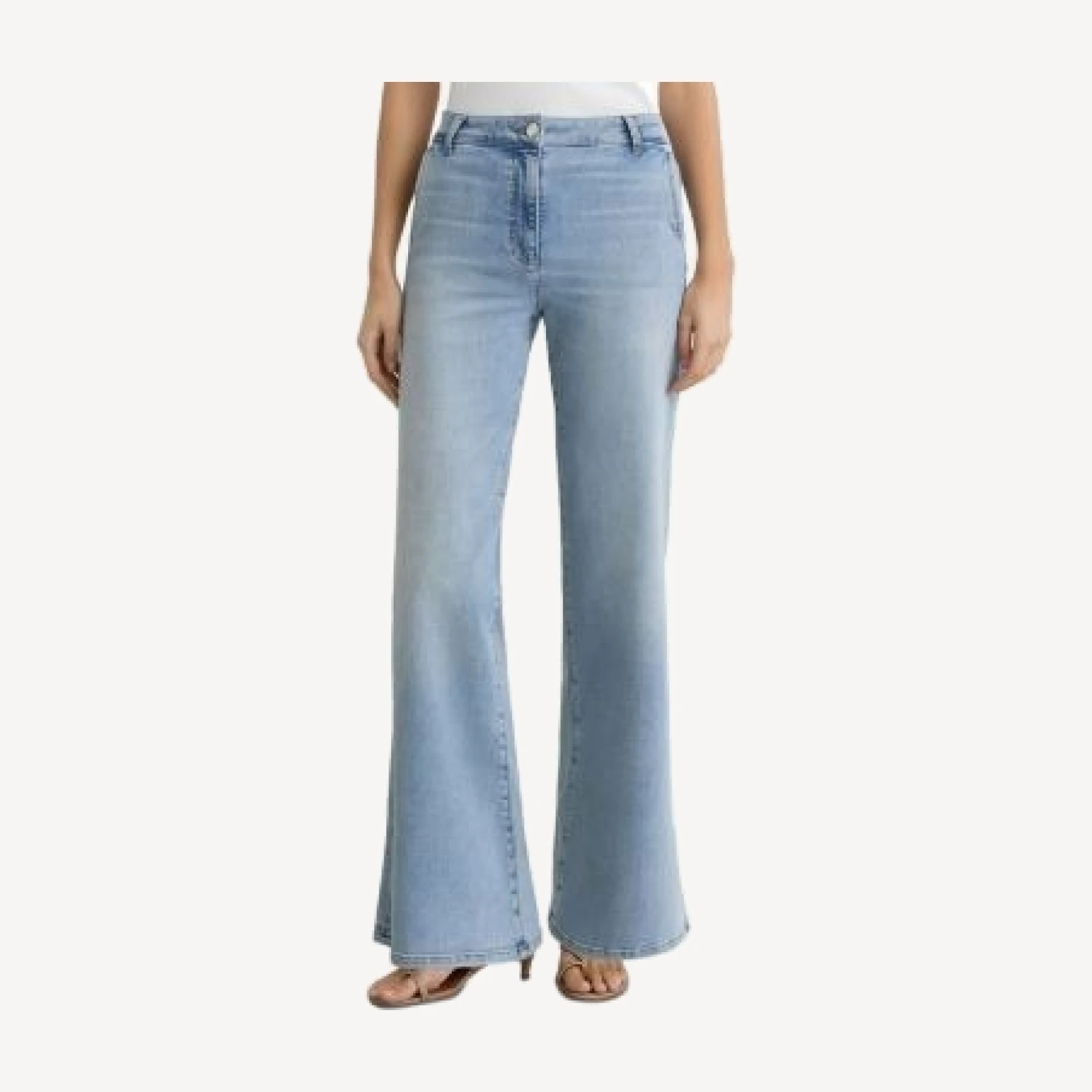 Reiss Addie High Rise Wide Leg Jeans in Light Blue
