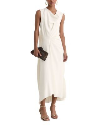 Reiss Dorota Draped Dipped Hem Dress