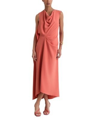 Reiss Dorota Draped Dipped Hem Dress