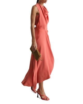 Reiss Dorota Draped Dipped Hem Dress