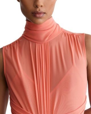 Reiss Starla Ruched Mesh Maxi Dress
