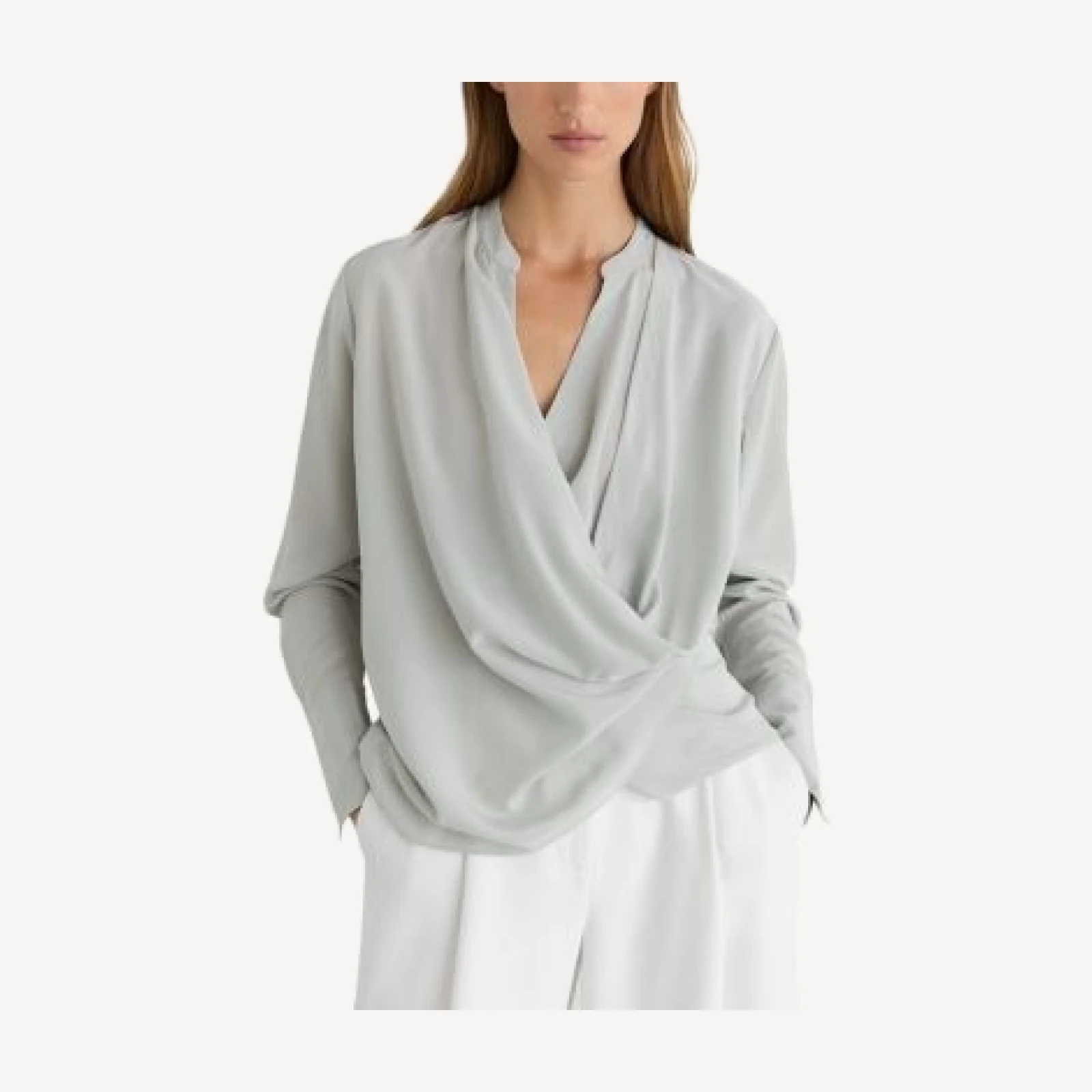 Reiss Matte Silk Draped Shirt
