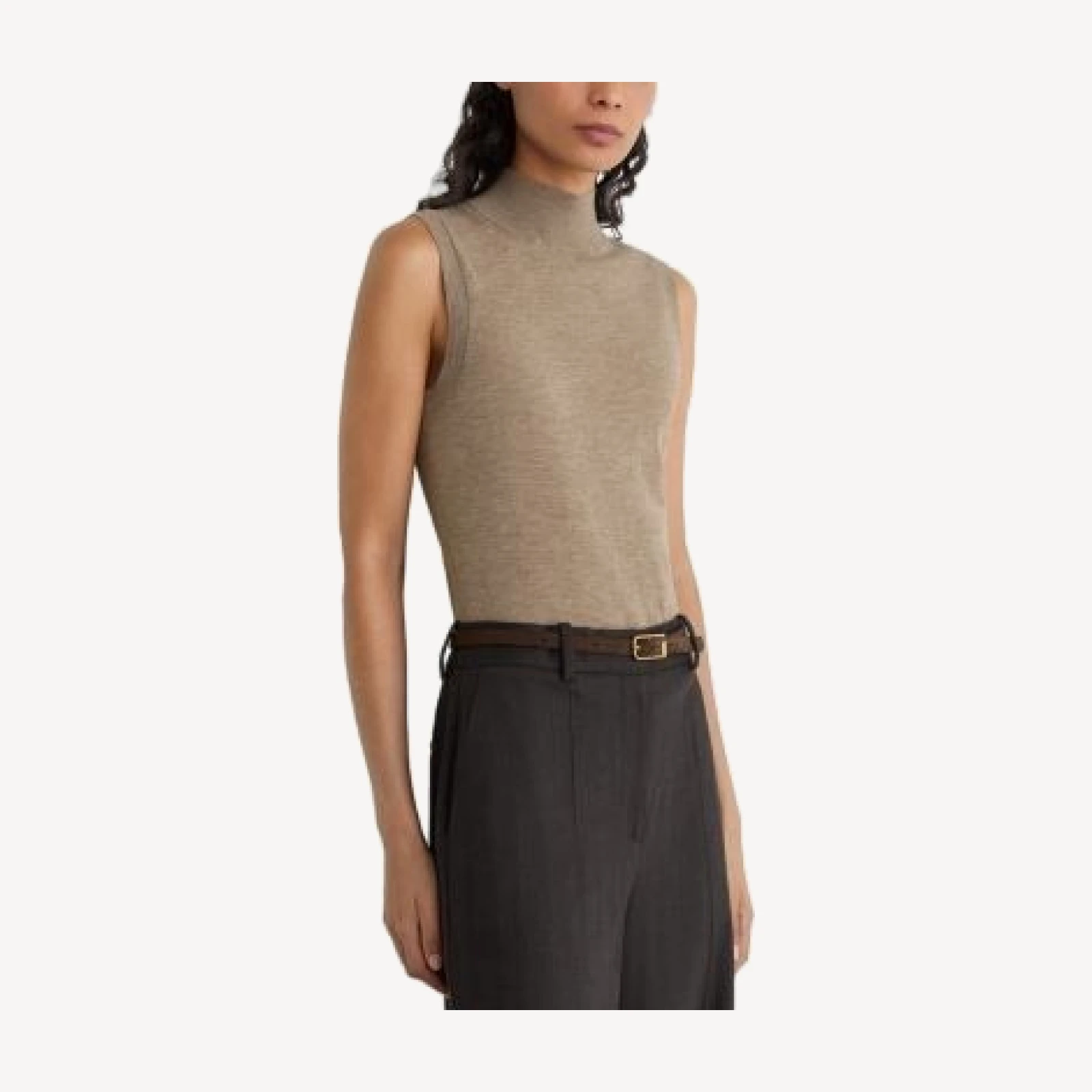 Reiss Mock Neck Sleeveless Sweater