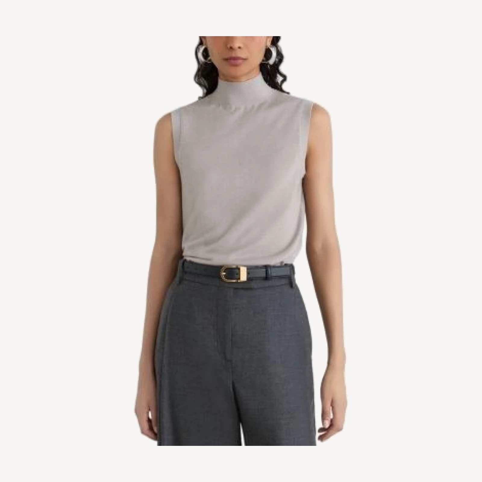 Reiss Evelyn Mock Neck Sleeveless Sweater