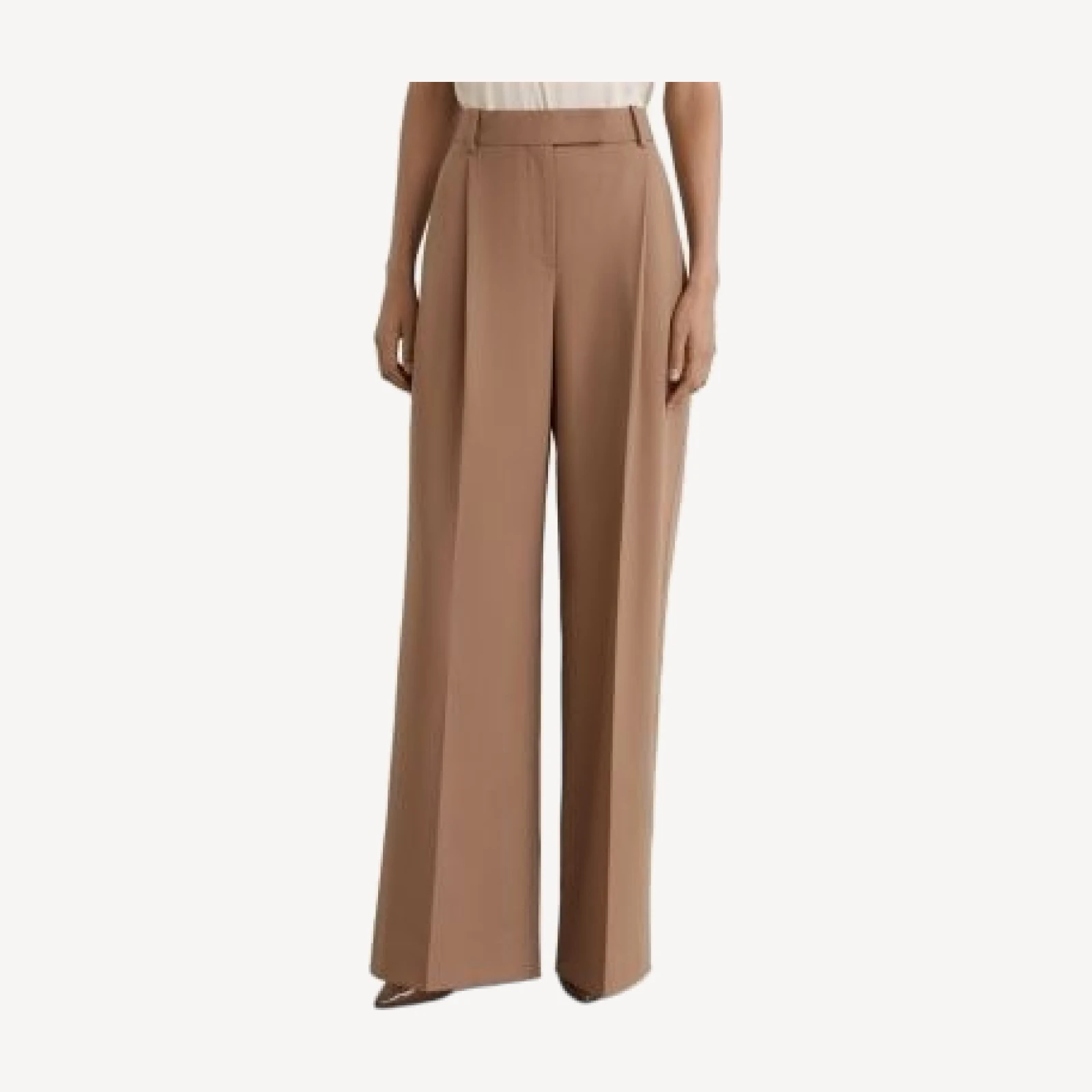 Reiss Luna High Rise Pleated Wide Leg Pants