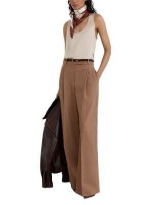 Reiss Luna High Rise Pleated Wide Leg Pants