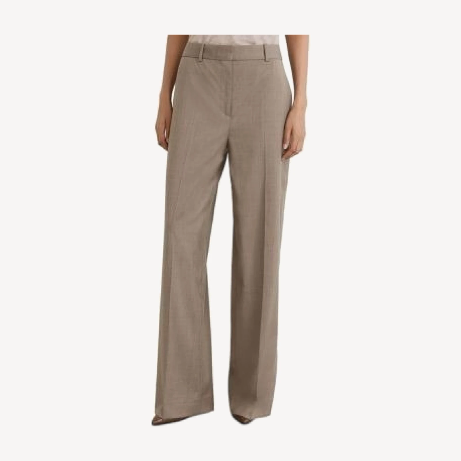 Reiss Adie Wide Leg Wool Stretch Trousers