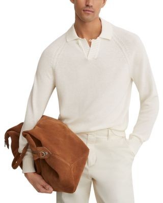 Reiss Ashdown Cotton Open Collar Polo Sweater