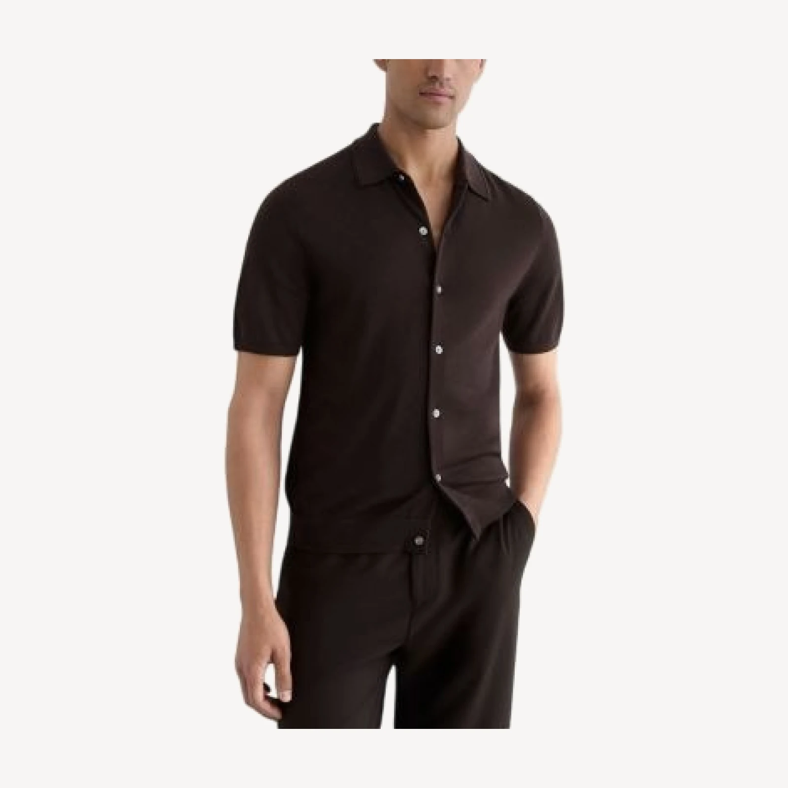 Reiss Drayton Merino Wool Knitted Shirt