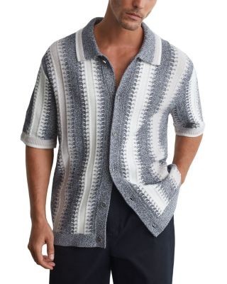 Reiss Dale Knit Short Sleeve Shirt