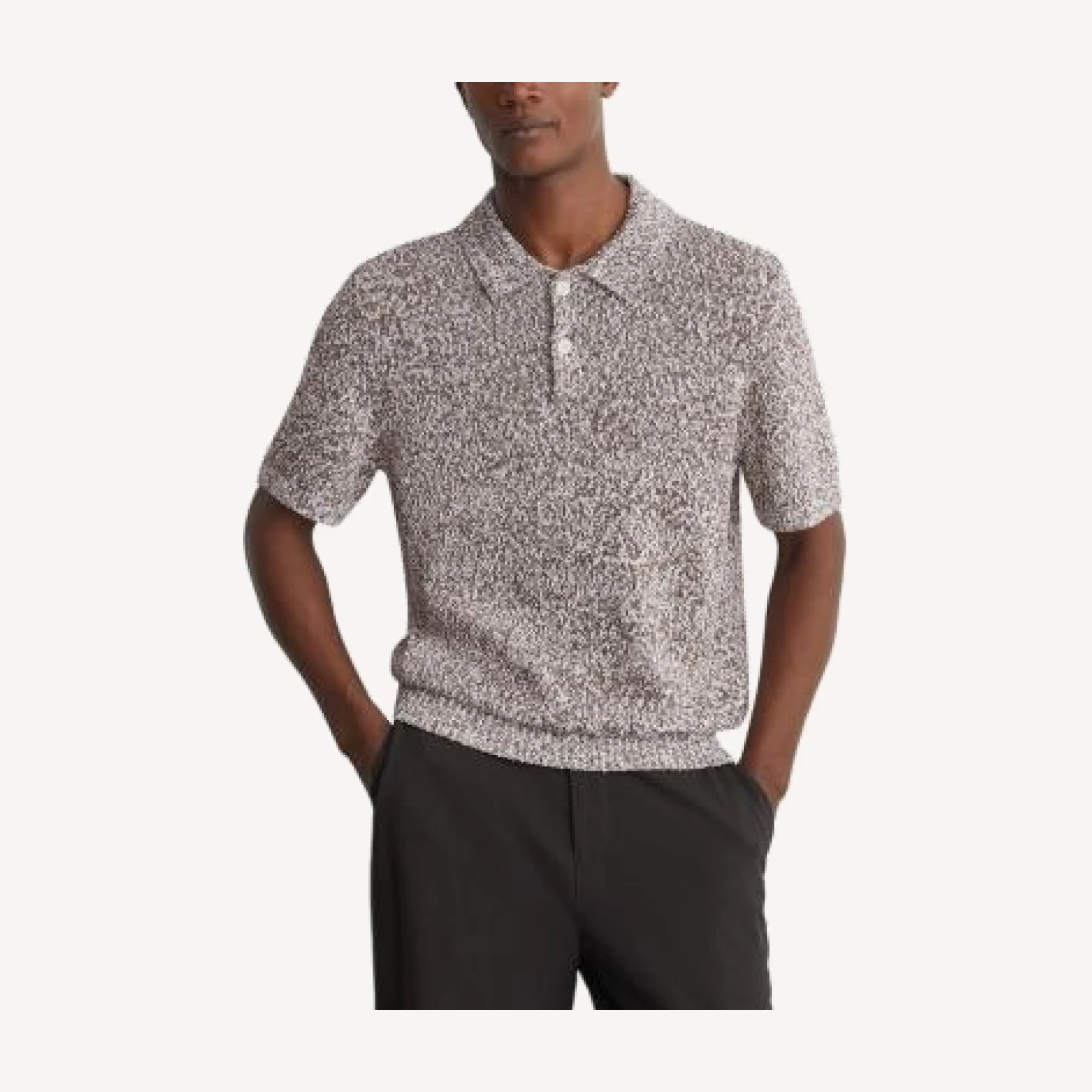 Reiss Marco Marl Knit Short Sleeve Sweater Polo