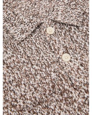 Reiss Marco Marl Knit Short Sleeve Sweater Polo