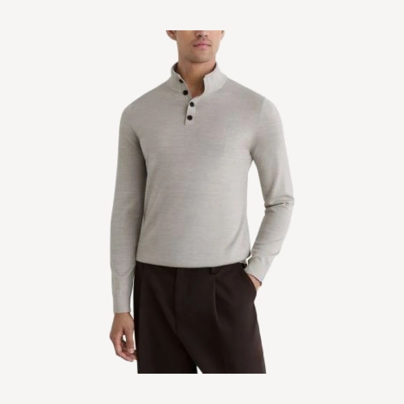 Reiss Farnham Merino Wool Long Sleeve Sweater Polo