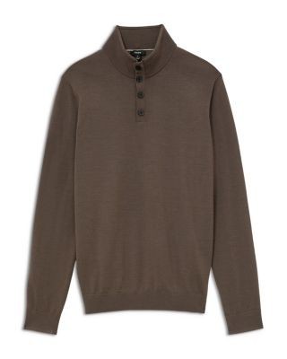Reiss Farnham Merino Wool Long Sleeve Sweater Polo