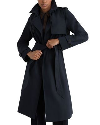 Reiss Azura Hooded Double Breasted Trench Coat