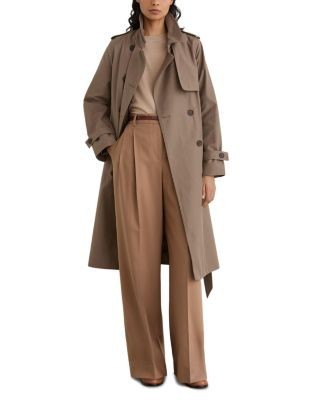 Reiss Azura Double Breasted Removable Hood Trench Coat