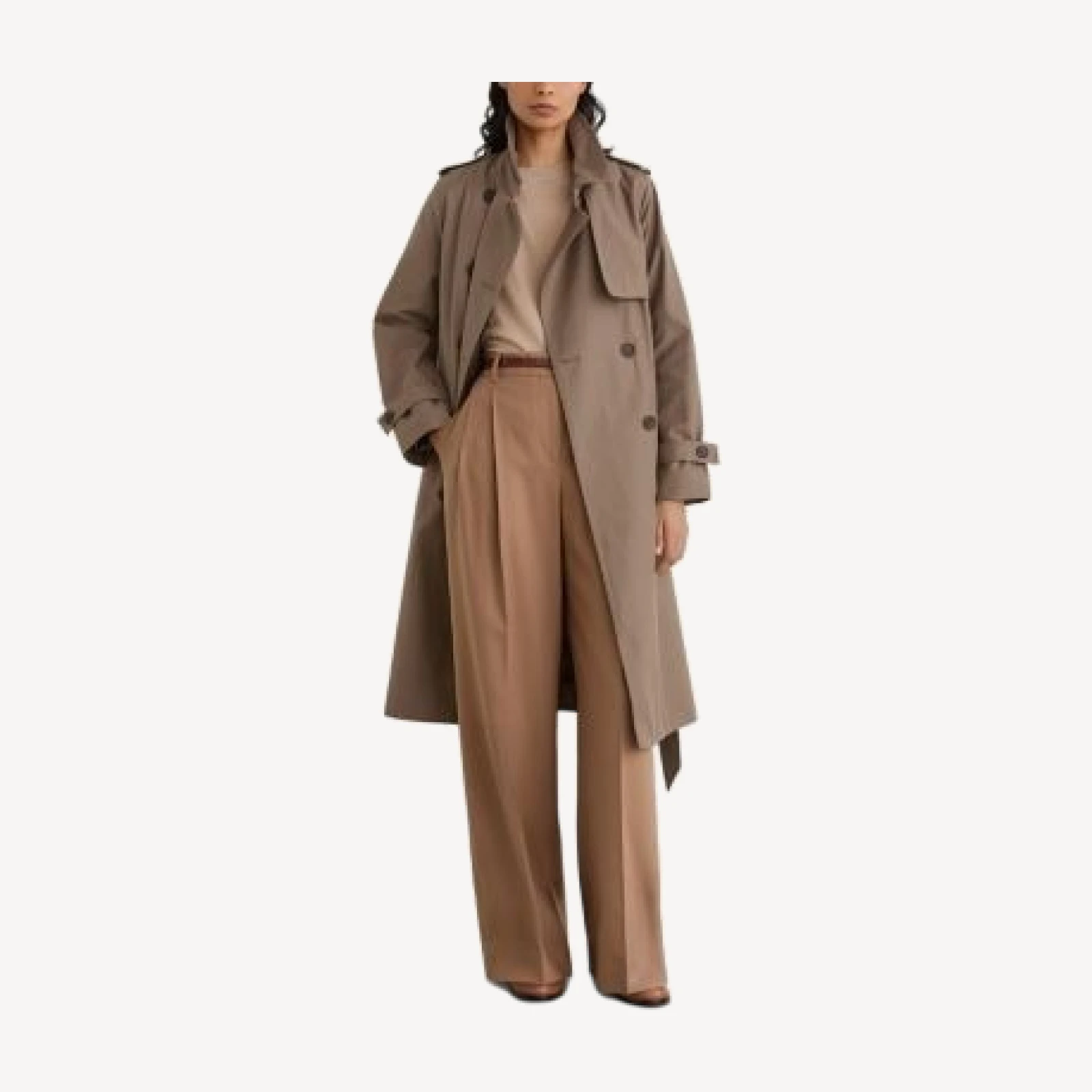 Reiss Azura Double Breasted Removable Hood Trench Coat