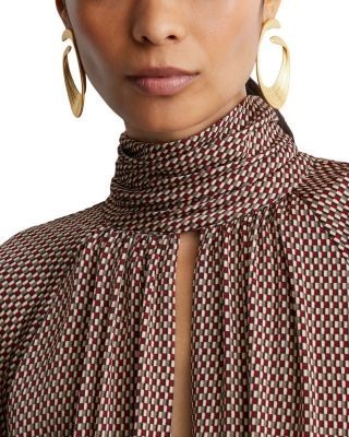 Reiss Contrast Trim Swing Dress with Scarf
