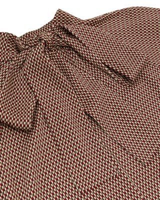 Reiss Tie Neck Blouson Sleeve Blouse