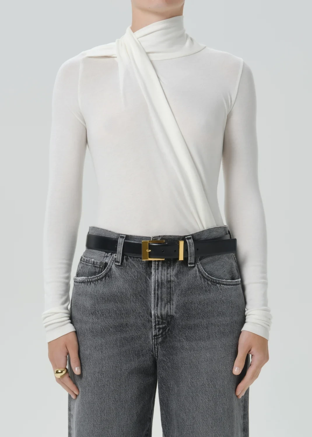 Sculptural Bodysuit in Pashmina