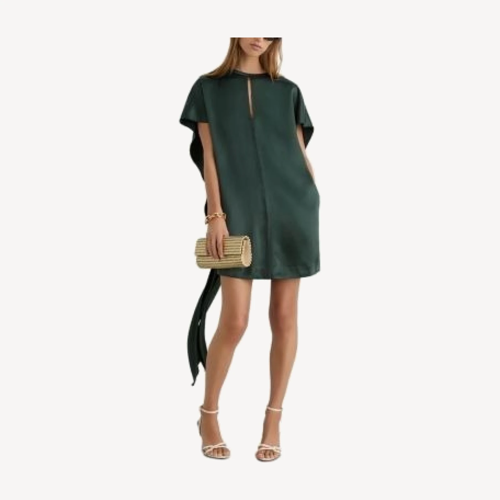 Reiss Alice Satin Cape Mini Dress