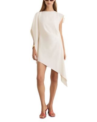 Reiss Athena Asymmetric Draped Mini Dress