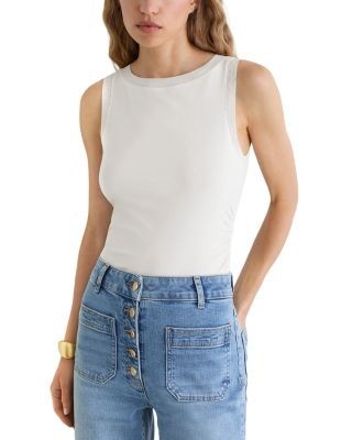 Reiss Trinny Sheer Detail Rib Vest