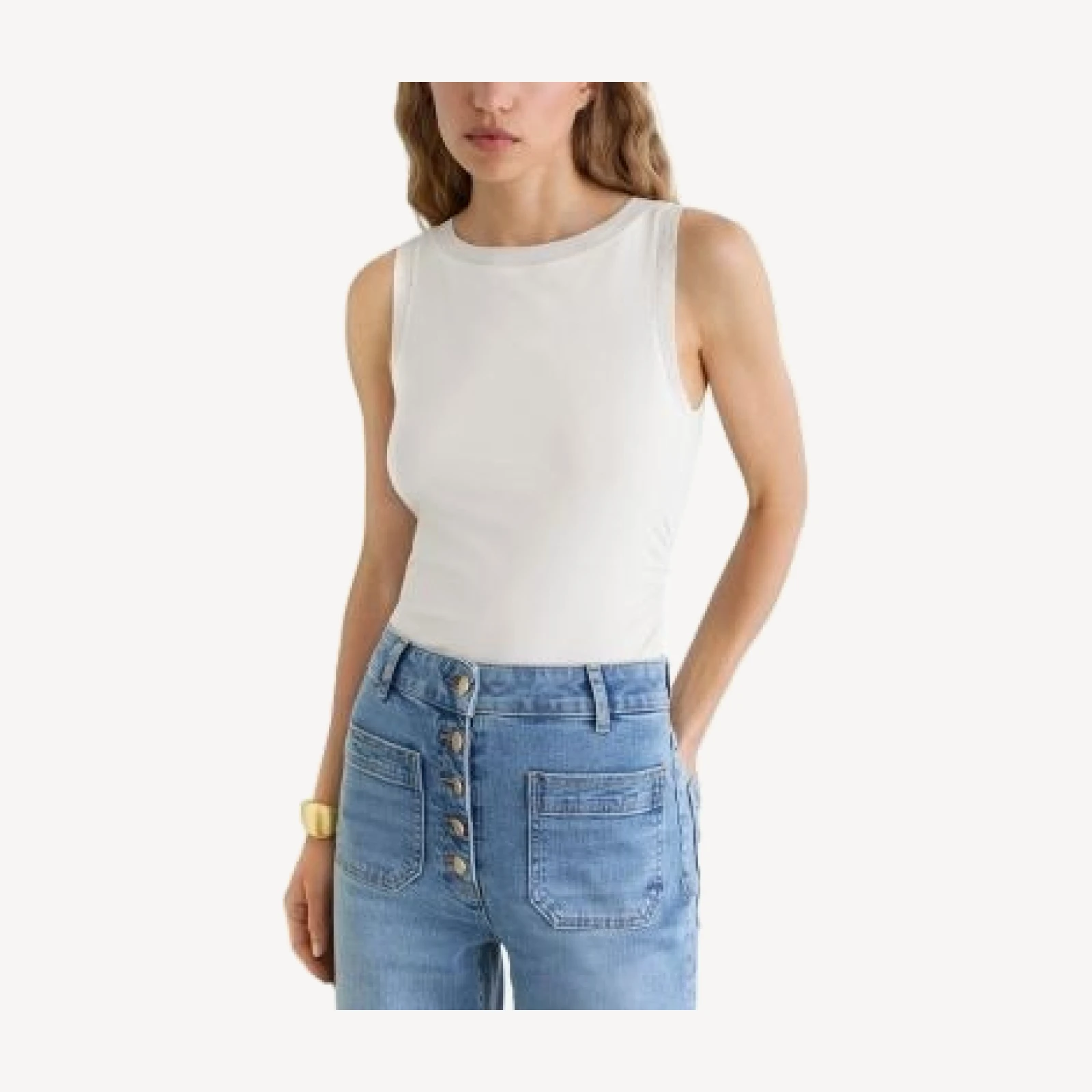 Reiss Trinny Sheer Detail Rib Vest