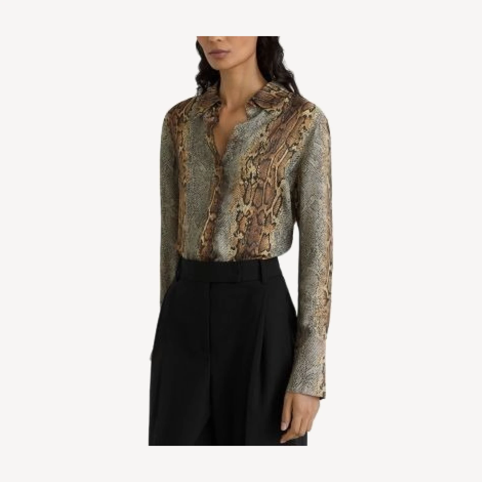 Reiss Lyla Snakeskin Print Shirt