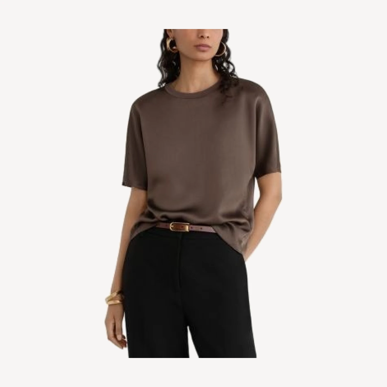 Reiss Lena Silk Short Sleeve Top