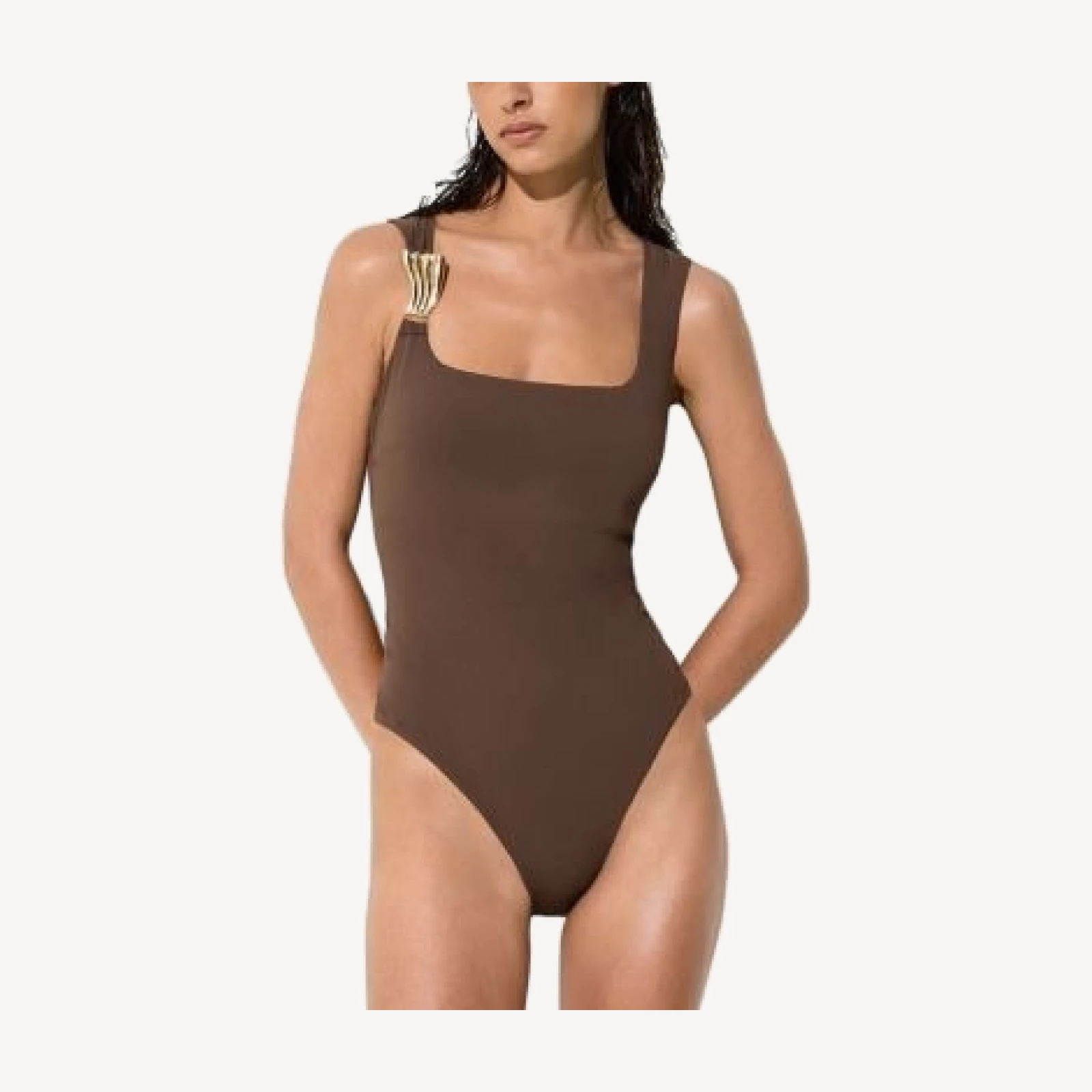 Reiss Amelie Hardware Trim One Piece Swimsuit