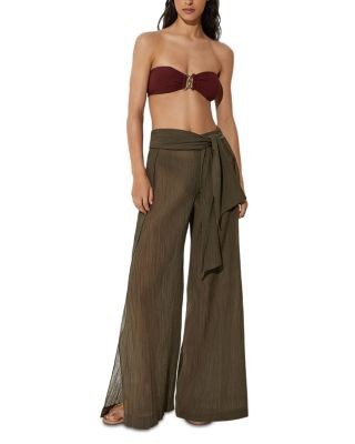 Reiss Gemma Cotton Blend Plisse Swim Cover-Up Pants
