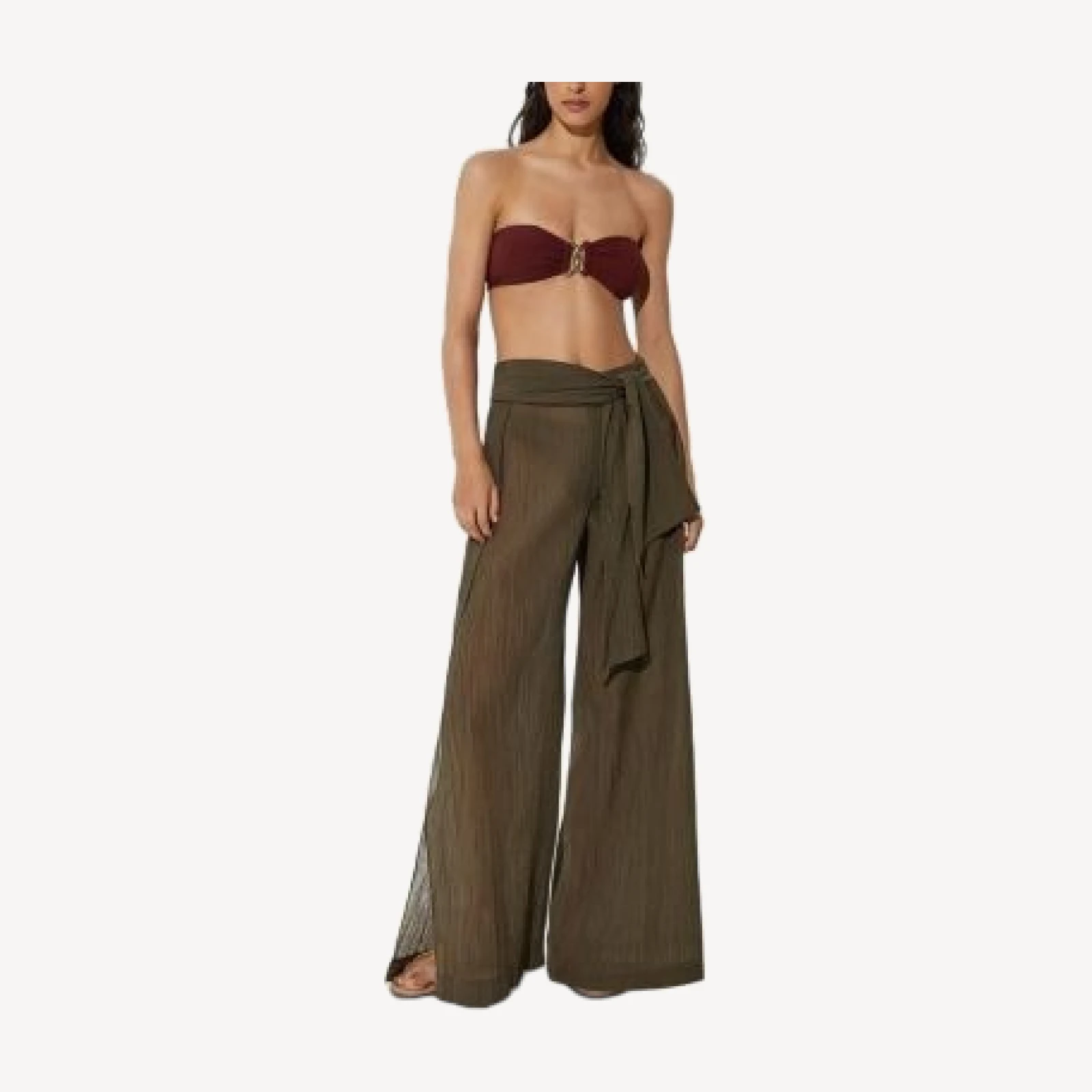Reiss Gemma Cotton Blend Plisse Swim Cover-Up Pants