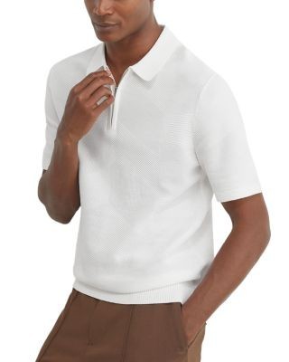 Reiss Leigham Half Zip Chevron Knot Sweater Polo