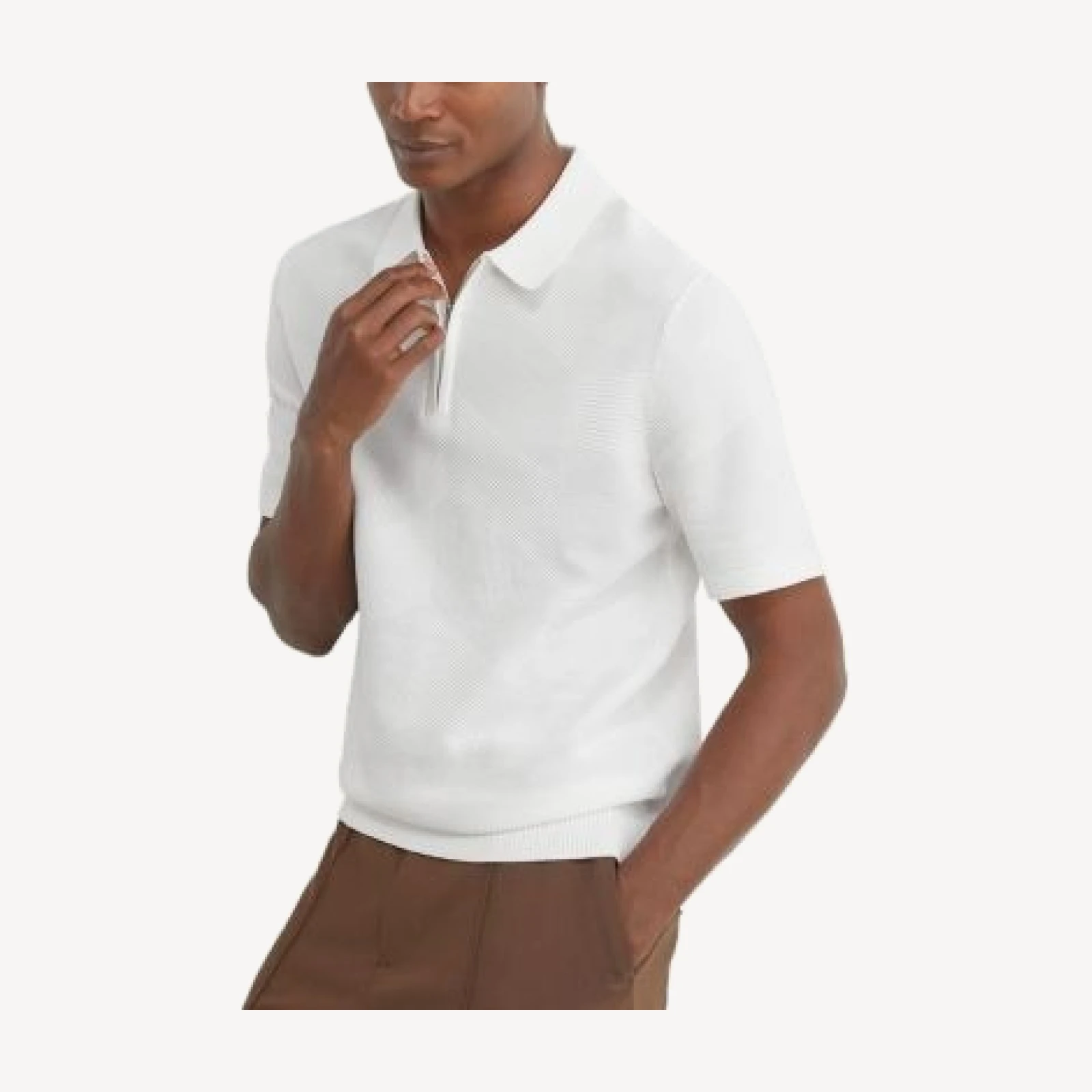 Reiss Leigham Half Zip Chevron Knot Sweater Polo
