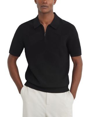 Reiss Leigham Half Zip Chevron Knot Sweater Polo