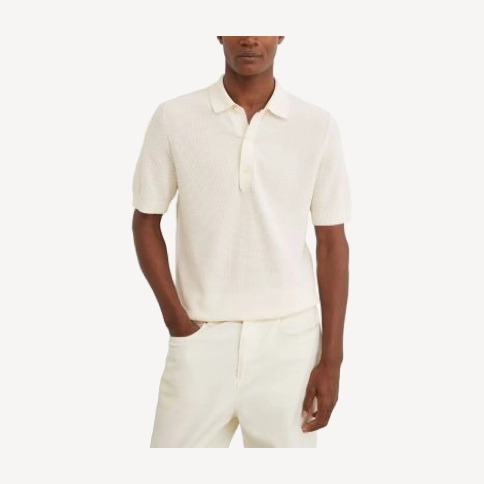 Reiss Warren Basket Stitch Sweater Polo