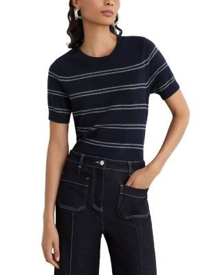 Reiss Sabrina Wool Blend Short Sleeve Sweater