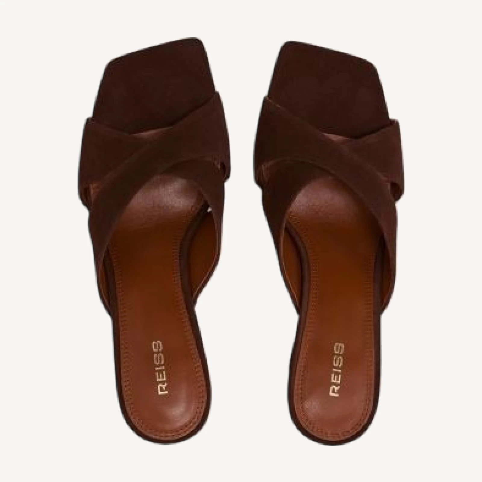 Reiss Women's Rochelle Suede Crossover Mules