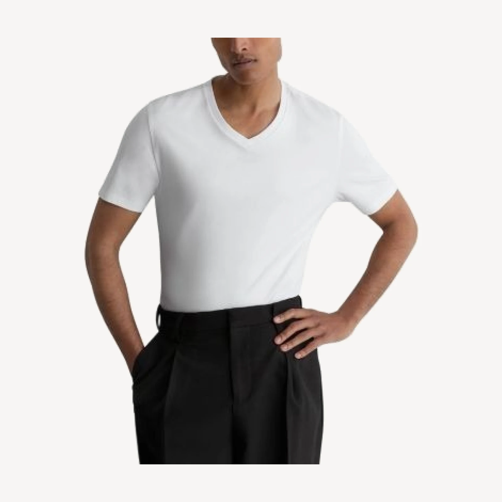 Reiss Baron Airwater Cotton V-Neck T-Shirt
